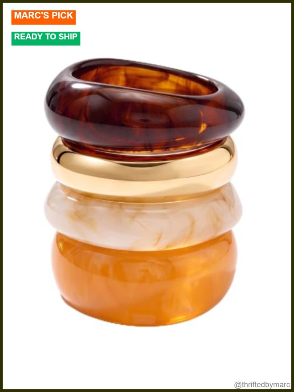 Chunky Acrylic Resin Bangle Set Stackable Bracelets Retro Geometric